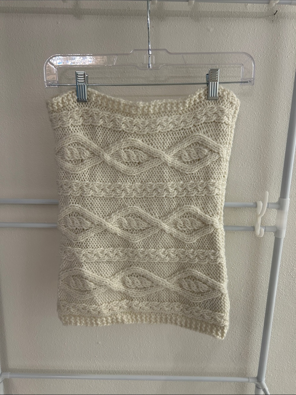 H&M Cream Cable Knit Tube Scarf Wrap